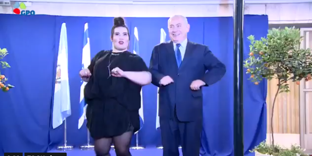 Israeli Prime Minister Benjamin Netanyahu showed off his chicken dance skills with Israeli singer Netta Barzilai in celebration of her recent Eurovision Song Contest victory.