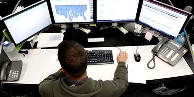 July 20, 2010: A network defender works at the Air Force Space Command Network Operations & Security Center at Peterson Air Force Base in Colorado Springs, Colorado.