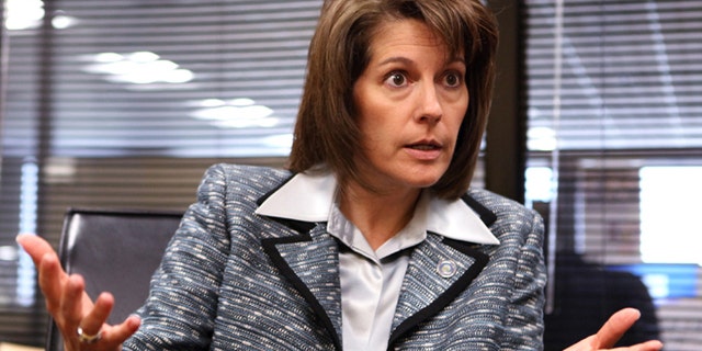 Sept. 24, 2012: Nevada Attorney Gen. Catherine Cortez Masto speaks to an editorial board at the Las Vegas Sun offices in Henderson, Nev.