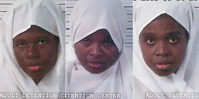 From the left, Subhannah Wahhaj, Jany Leveille and Hujrah Wahhaj were arrested on Friday. They are the mothers of the 11 malnourished children.