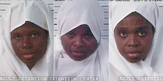 From the left, Subhannah Wahhaj, Jany Leveille and Hujrah Wahhaj were arrested on Friday. They are the mothers of the 11 malnourished children.