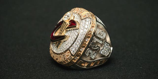 CLEVELAND, OH - OCTOBER 25: Ring of the 2016 NBA Champions, Cleveland Cavaliers prior to the game against the New York Knicks on October 25, 2016 at at Quicken Loans Arena in Cleveland, Ohio. NOTE TO USER: User expressly acknowledges and agrees that, by downloading and/or using this Photograph, user is consenting to the terms and conditions of the Getty Images License Agreement. Mandatory Copyright Notice: Copyright 2016 NBAE (Photo by Nathaniel S. Butler/NBAE via Getty Images)