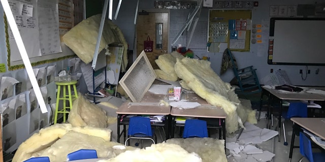 Damage at the Schaumburg Elementary School in New Orleans.