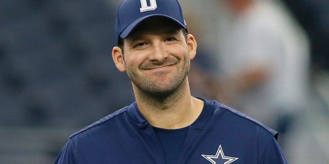 Oct 9, 2016; Arlington, TX, USA; Dallas Cowboys quarterback Tony Romo (9) looks on from the field before the game against the Cincinnati Bengals at AT&T Stadium. Mandatory Credit: Tim Heitman-USA TODAY Sports