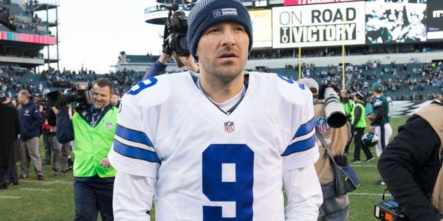 Jan 1, 2017; Philadelphia, PA, USA; Dallas Cowboys quarterback Tony Romo (9) walks off the field after a game against the Philadelphia Eagles at Lincoln Financial Field. The Philadelphia Eagles won 27-13. Mandatory Credit: Bill Streicher-USA TODAY Sports