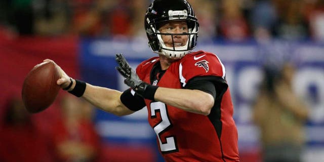 Jan 14, 2017; Atlanta, GA, USA; Atlanta Falcons quarterback Matt Ryan (2) throws against the Seattle Seahawks during the second quarter in the NFC Divisional playoff at Georgia Dome. Mandatory Credit: Brett Davis-USA TODAY Sports