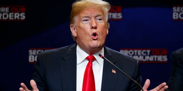 President Trump during a roundtable on immigration policy at Morrelly Homeland Security Center, May 23, 2018, in Bethpage, N.Y.