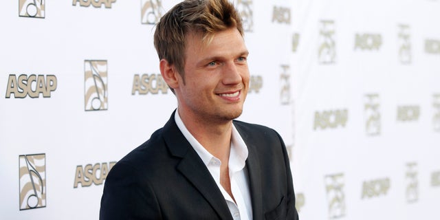 April 17, 2013. Nick Carter of the Backstreet Boys poses at 30th annual ASCAP Pop Music Awards in Hollywood, California.
