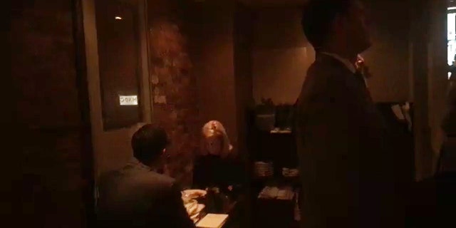 Department of Homeland Security (DHS) Secretary Kirstjen Nielsen seen dining Tuesday evening while the security guards are keeping the protesters away.