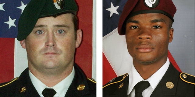 U.S. Special Forces Sgt. Dustin Wright, left, and U.S. Special Forces Sgt. La David Johnson were killed in Niger Oct. 4.