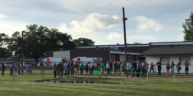 Hundreds gathered Wednesday evening at Santa Fe Junior High's football stadium for a community healing event after last week's deadly shooting.