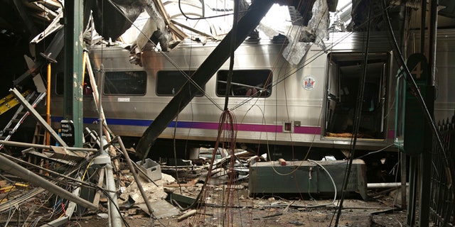Oct. 1, 2016: Damage done to the Hoboken Terminal in Hoboken, N.J., after a commuter train crash.