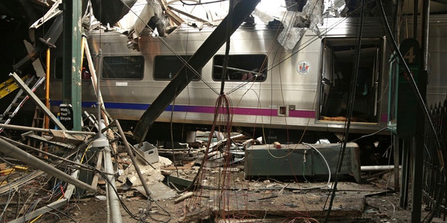 Oct. 1, 2016: Damage done to the Hoboken Terminal in Hoboken, N.J., after a commuter train crash.