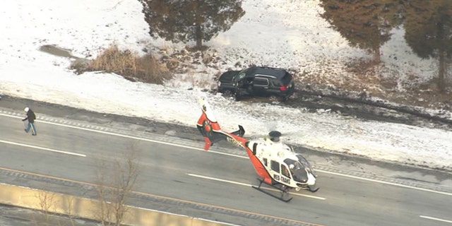 The New Jersey Turnpike was closed in both directions Monday in Salem County after police say flying debris caused a crash.