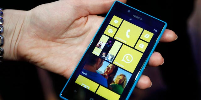 Feb. 25, 2013: The Nokia Lumia 520 is pictured during the Mobile World Congress in Barcelona.