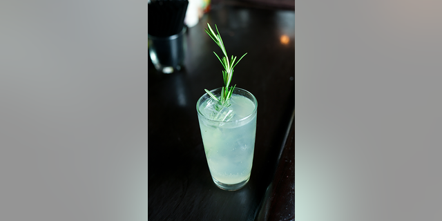 A rosemary garnish completes Nolet's Silver Bella Rossa.