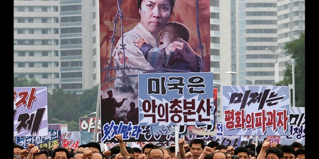 Tens of thousands of men and women pumped their fists and blasted the U.S. in Pyongyang's central Kim Il Sung Square last year to mark what North Korea calls "the day of struggle against U.S. imperialism" – the anniversary of the start of the Korean War.