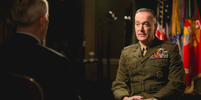 North, shown with Chairman of the Joint Chiefs of Staff Gen. Joseph Dunford in an exclusive interview about the fight against ISIS.