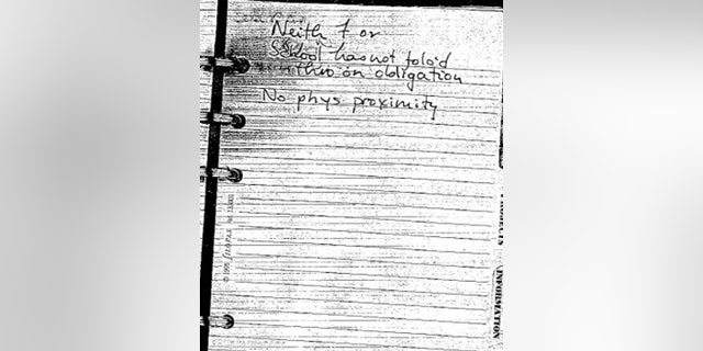 Alison Thresher’s journal entry from an unknown date reads: "Neither F (Fernando) or school has not folo’d (followed) thru on obligation. No physical proximity.”