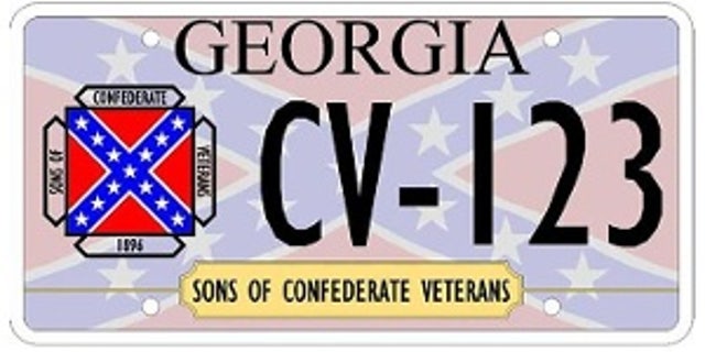 Redesigned Georgia license plate removes the faded Rebel flag background.