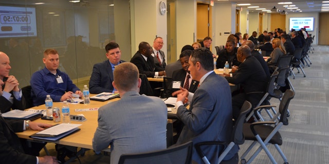 Shown here is a veterans recruitment event sponsored by the Northern Virginia Technology Council.