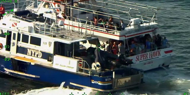 NYPD rescued a pregnant woman from the Atlantic Ocean Wednesday afternoon.