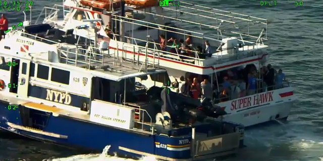 NYPD rescued a pregnant woman from the Atlantic Ocean Wednesday afternoon.