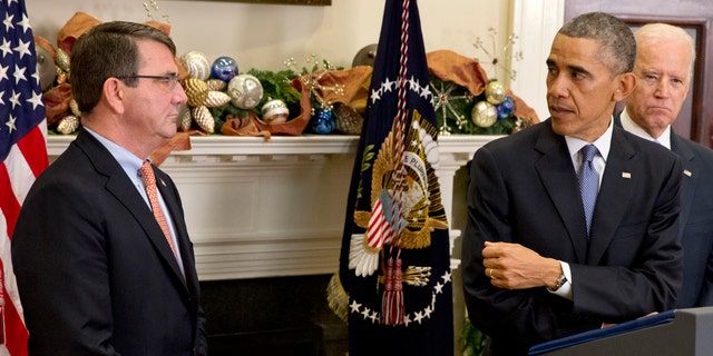 President Obama and Ashton Carter, his nominee for defense secretary, Friday, Dec. 5, 2014.