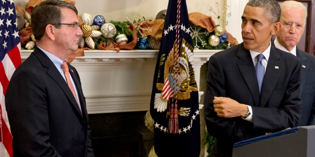 President Obama and Ashton Carter, his nominee for defense secretary, Friday, Dec. 5, 2014.