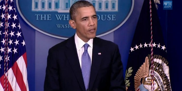 U.S. President Barack Obama gives a statement to reporters on Sept. 29, 2013 to discuss the government shutdown of Oct. 1, which will shut down much of NASA.