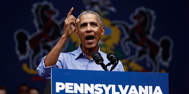 Former President Obama campaigned in support of Pennsylvania candidates in Philadelphia.