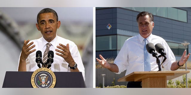 President Barack Obama, left, and Republican presidential candidate Mitt Romney.