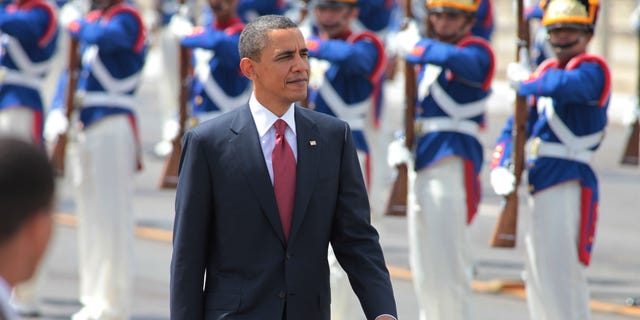 President Obama arrives to Planalto palace in Brasilia, Brazil, Saturday March 19, 2011. (AP)