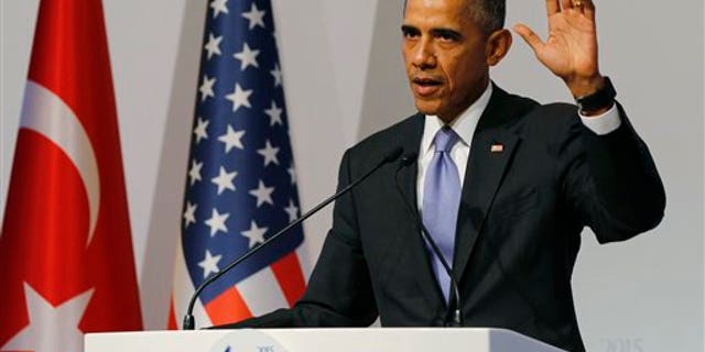 Nov. 16, 2015-- President Obama at the end of the G-20 summit in Antalya, Turkey. (AP)