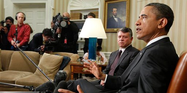May 17: President Obama meets with Jordan's King Abdullah II in the Oval Office at the White House.