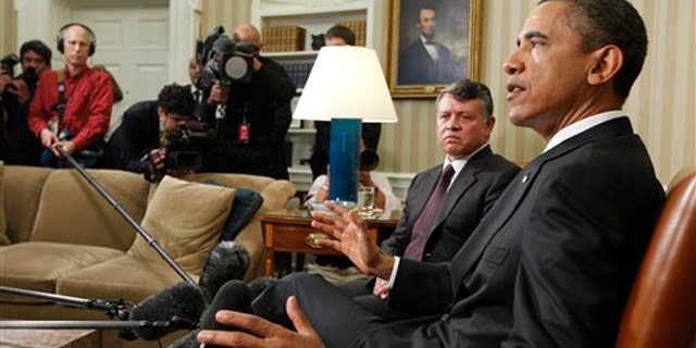 May 17: President Obama meets with Jordan's King Abdullah II in the Oval Office at the White House.