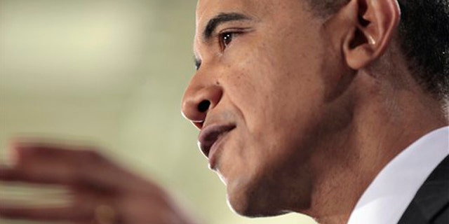 President Obama gestures during a speech in Arlington, Va., March 14.