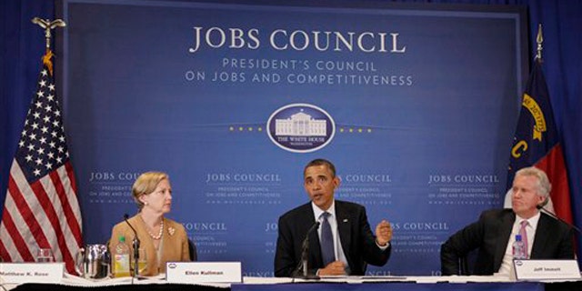 President Obama speaks at the beginning of a meeting with the Jobs and Competitiveness Council June 13 in Durham, N.C.