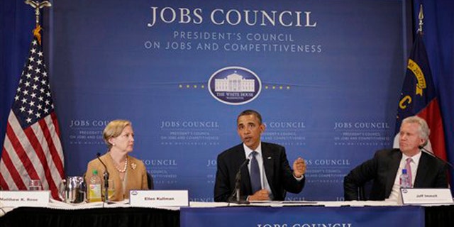 President Obama speaks at the beginning of a meeting with the Jobs and Competitiveness Council June 13 in Durham, N.C.