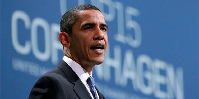 President Obama speaks during the plenary session at the climate summit in Copenhagen, Denmark, Dec. 18. (AP Photo)