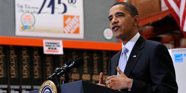 President Barack Obama speaks during a visit to Home Depot in Alexandria, Va., Tuesday, Dec. 15, 2009. (AP)