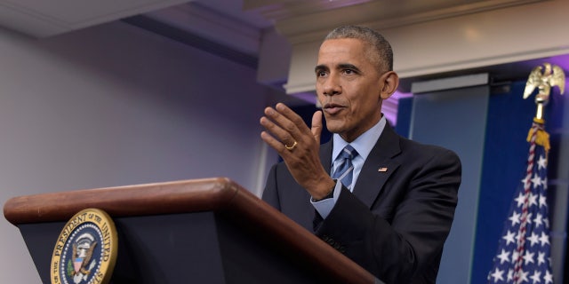 President Barack Obama speaks during a news conference, Friday, Dec. 16, 2016, in the briefing room of the White House in Washington. (AP Photo/Susan Walsh)