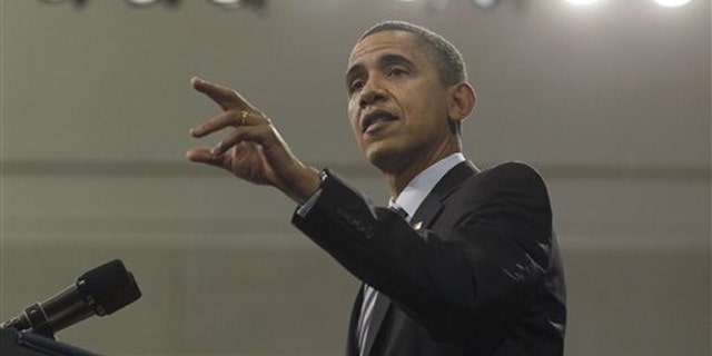 President Obama speaks at Northern Michigan University in Marquette, Mich., Feb. 10.