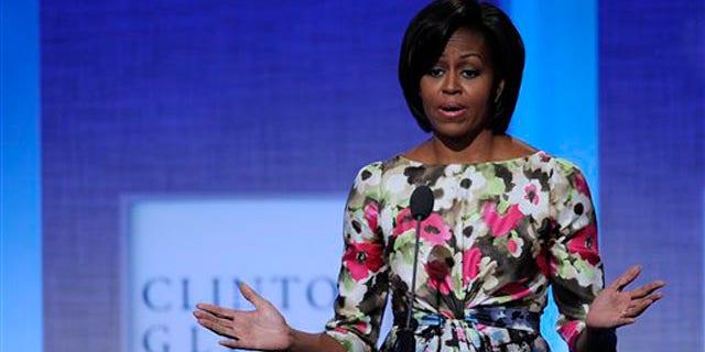 First lady Michelle Obama speaks during the 2010 Clinton Global Initiative Meetings Sept. 23 in New York. (AP Photo)