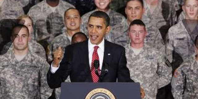 President Obama delivers a speech during a rally with troops at Osan Air Base in South Korea Nov. 19. (Reuters Photo)