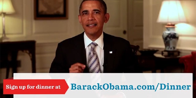 Shown here is an image from a recent campaign ad featuring President Obama.
