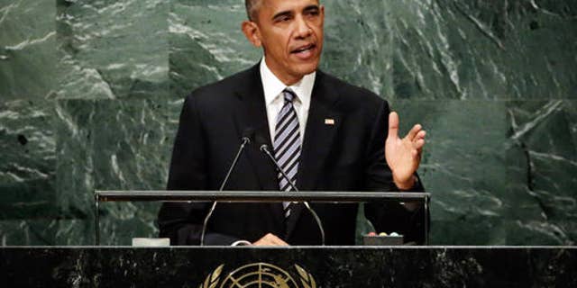United States President Barack Obama addresses the 71st session of the United Nations General Assembly, at U.N. headquarters, Tuesday, Sept. 20, 2016. (AP Photo/Richard Drew)