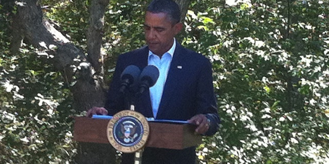 President Obama discusses the developments in Libya in Martha's Vineyard Aug. 22.