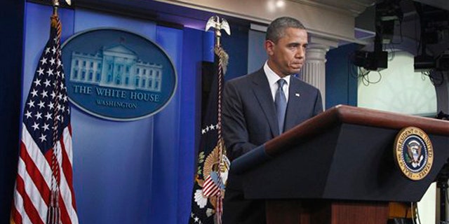President Obama speaks to reporters July 19 in the the briefing room of the White House in Washington.