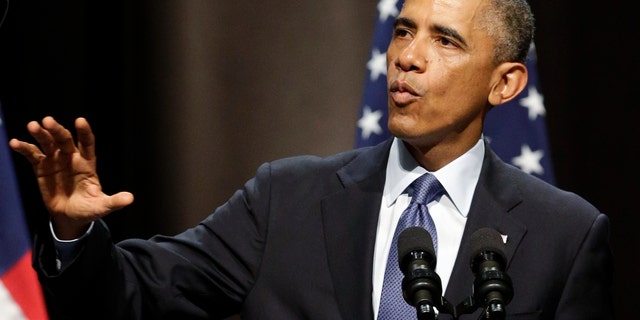 Oct. 2, 2014: President Barack Obama speaks about the economy at Northwestern University in Evanston, Ill.